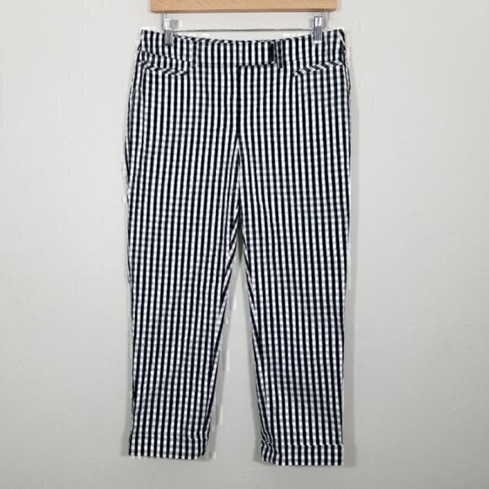 White House Black Market The Slim Crop Plaid Dress Pants Size 4